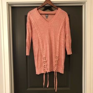 🌺 Soho NY & C Jeans Sweater Womens Size L Pink